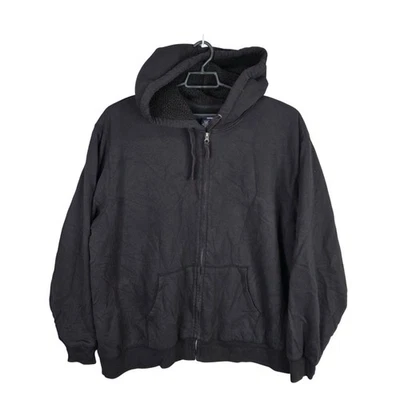 Sudadera con Capucha Para Hombre Ediciones Básicas Negra Cremallera Completa Forro Sherpa Mezcla de Algodón Talla 3XL Foto 1 de 4