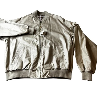 Lyle Scott Beige Plaid Bomber Jacket Mens XXL Casual Lightweight Reversible - Image 1 of 4
