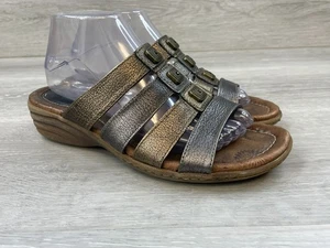 Montana Artisan Crafted Women's Sandal Slide Open Toe Leather Brown Casual Shoes - Picture 1 of 12