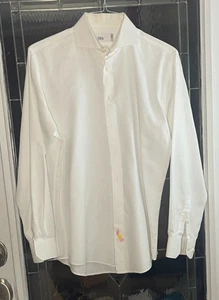 CAMISA DE VESTIR PARA HOMBRE MARCA NORDSTROM BLANCA ALGODÓN SIN PLANCHAR TALLA 15.5/34-35 - Imagen 1 de 4