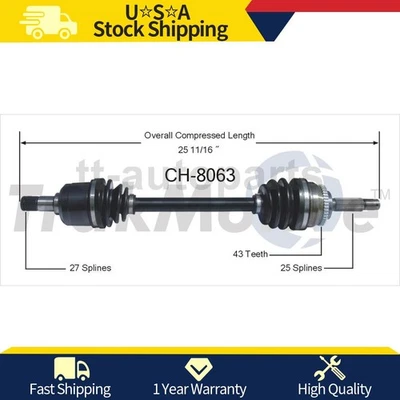 Front Driver Left CV Axle Joint For Dodge Stratus 2005 2004 2003 2002 2001 - Image 1 of 2