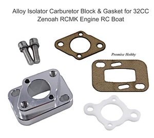 Alloy Isolator Carburetor Block w/ Gasket for 26CC-32CC Zenoah Gas RC Model Boat - Picture 1 of 5