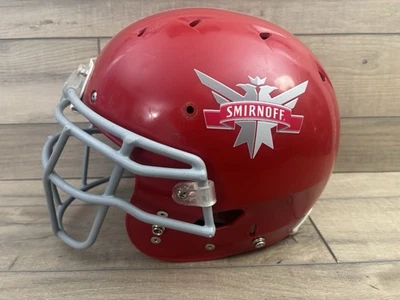 Smirnoff Vodka Full Size Football Bar / Man Cave Display Helmet. Red. Gray. - Image 1 of 4