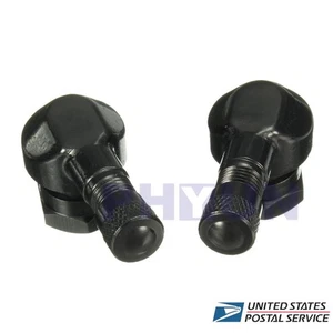 2Pcs CNC Aluminum Black Motorcycle 90 Degree Rim Wheel Tire Valve Stems US Stock - Picture 1 of 6