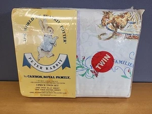 Vtg World of Beatrix Potter Friends of Peter Rabbit Royal Cannon Twin Sheet Set - Picture 1 of 15