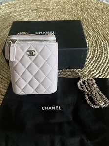 Chanel Vertical Classic Vanity Case with Chain Quilted Caviar Mini - Picture 1 of 11