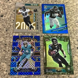Jacksonville Jaguars - Lotto - 4 CARTE NUMERATE NFL - Tank Bigsby RC /199, Fred Taylor - Foto 1 di 6