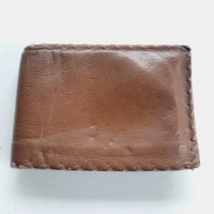 Vintage Handmade Deerskin Custom Brown Wallet Bifold with 4 Card Slots USA - Picture 1 of 14