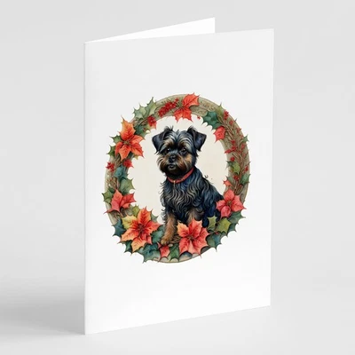 Paquete de 8 sobres de tarjetas de felicitación con flores de Navidad Affenpinscher DAC2294GCA7P Foto 1 de 3