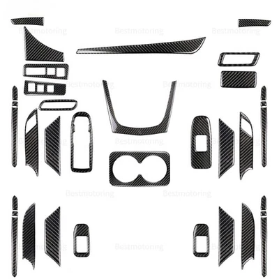 Kits completos de molduras interiores de fibra de carbono real de 34 piezas para Cadillac XT5 XT6 2016-2025 Foto 1 de 4