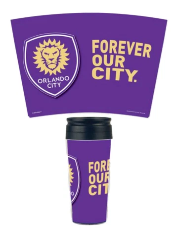 Orlando City SC Wincraft Forever Our City MLS 16 oz. Contour Travel Coffee Mug Cover