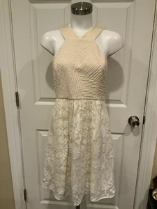 4. Collective Cream Sleeveless Dress W/ Lace Overlay Skirt, Size 4. NWT! $99.95 - Picture 1 of 9