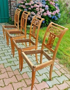 Biedermeier Stühle, Kirschbaum,  4 Stück, um 1820 - Bild 1 von 11