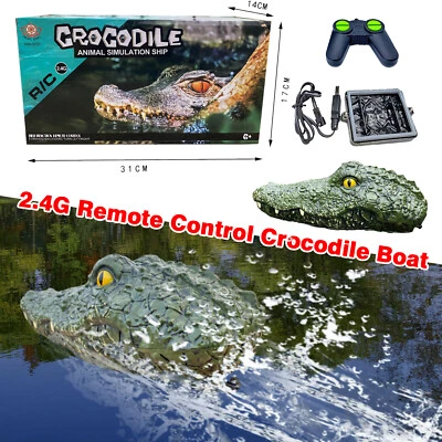 Simulation Crocodile Head 2.4G RC Boat Remote Control Electric Toys Garden Pool - Image 1 of 4