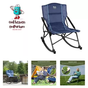 Folding Rocking Camping Chair with Hard Armrests, Portable Outdoor Rocker Sup... - Picture 1 of 8