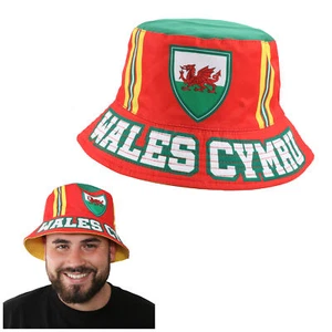 WALES CYMRU BUCKET HAT WORLD CUP FOOTBALL RUGBY SPORTS WELSH DRAGON HAT LOT - Picture 1 of 10