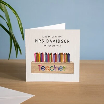 MARVELLO Personalised Congratulations New Teacher Card Handmade First Teacher Job Gifts