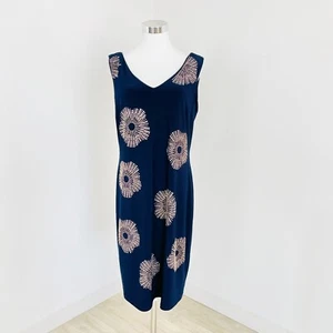 Joseph Ribkoff Pencil Dress Womens Size 14 Midnight Blue Knee Length Embellished - Picture 1 of 13