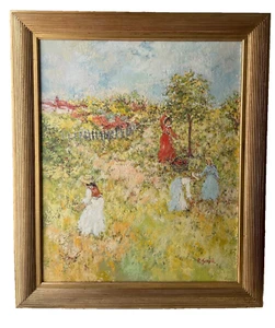 Rene SINICKI (French, b.1910) - LARGE Impressionism Oil Canvas - Fruit Picking - Picture 1 of 17