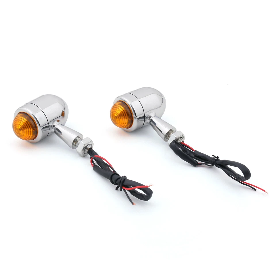 2x Bullet Mini Heavy Duty Motorcycle Turn Signal Indicators Light Blinkers BK H Foto 1 de 4