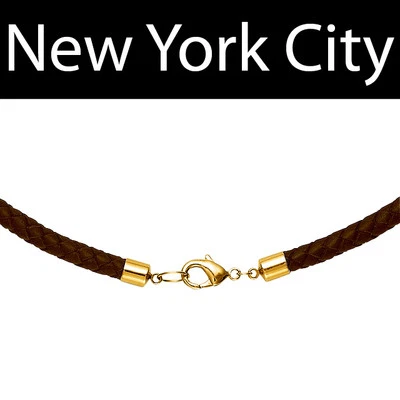 Gargantilla de cuero Bolo trenzado marrón de 6 mm con cordón broche en tono dorado 14" - 36" Foto 1 de 2