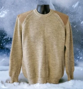 Game Technical Apparel Great Britain Beige Pullover Commando Sweater Men's L - Picture 1 of 10