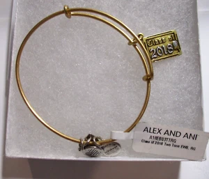 NUEVO CON ETIQUETAS - Alex and Ani - "Clase de 2018" - Brazalete Brazalete Dorado - Incluye Caja de Regalo - Imagen 1 de 2