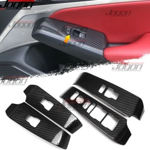 Cubiertas de botón de bloqueo de ventana de puerta de carbono real para Acura Integra A-Spec tipo S 2022+ - Imagen 1 de 12