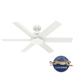 Hunter 52 inch Kennicott Fresh White Damp Rated Ceiling Fan and Wall Control - Picture 1 of 16