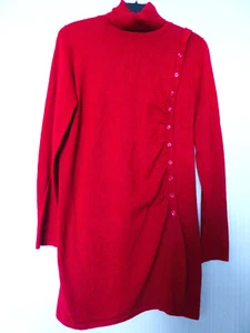 wunderschöner BIBA Viskosemix Long Pullover Minikleid Gr. S / 36 rot - Bild 1 von 1