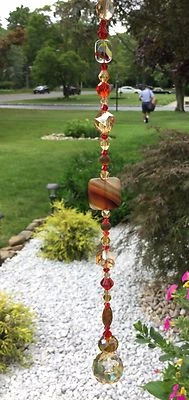 Piedras preciosas curativas con bandas de cristal de ágata atrapasol/prisma con elementos de Swarovski EE. UU. Foto 1 de 4