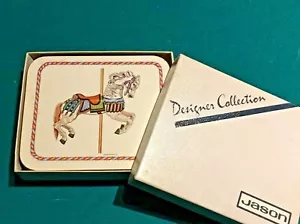 Set Of (6) Coasters each with a different Carousel Horse/ New Zealand, Jason - Picture 1 of 11
