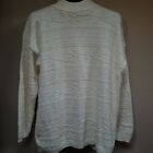 Forever by Creative Cotton Womens Mock Neck Knit Sweater Pullover Ivory USA