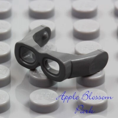 NEW Lego Minifig Dark Gray HELMET GOGGLES Cap Hat Pilot Crash Head Gear Glasses - Image 1 of 4