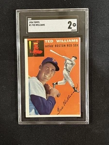 1954 Topps #1 Ted Williams SGC 2 Boston Red Sox HOF - Picture 1 of 3
