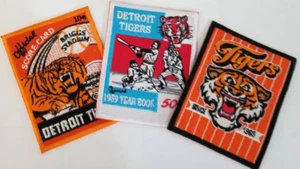 3 Stk. Detroit Tigers verschiedene bestickte Aufnäher verschiedene Größen 3" -3,5"? bügelbild - Bild 1 von 2