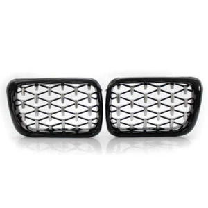 For BMW E36 3 Series 1997-1999 Grille Black Diamond Meteor Style 51138195151 2X - Picture 1 of 8
