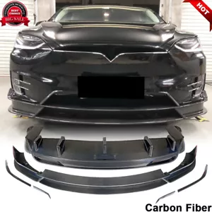 Für Tesla Model X 16-18 ECHT CARBON Front Stoßstange Lippe Heck Diffusor Lippe Body Kit - Bild 1 von 13