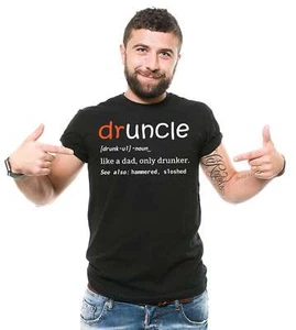 Mens Funny Drinking Tee Druncle Shirt Uncle Shirts Druncle Definition Tee - Picture 1 of 9