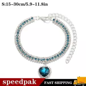 Dog Cat Rhinestone Diamante Collar Necklace Puppy Crystal Accessory Pet USH - Picture 1 of 16