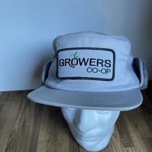 NWOT K-Products Growers Co-Op Ear Flaps Winter Hat M-Lg Faux Fur - Picture 1 of 9