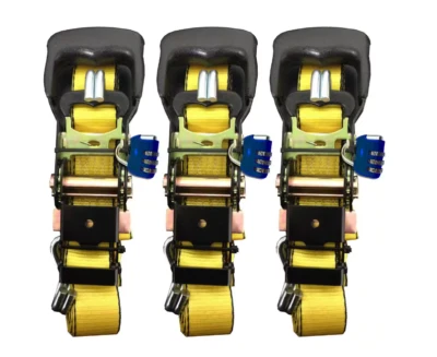3-PK 1.5in x 15ft Ratchet Tie Down 3300LBS Break Strength 1100LBS Work Limit - Image 1 of 4