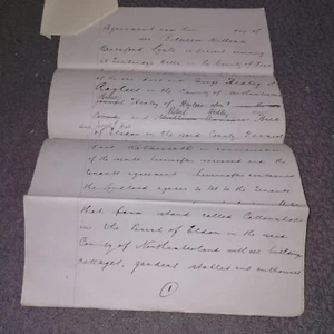 Antique Parchment/paper Document created in late 1900 (Age related marks) (4) - Picture 1 of 7