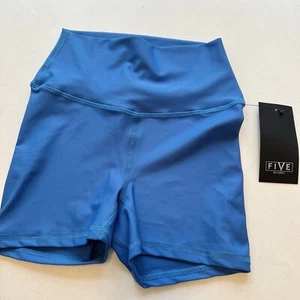 Five the Label Dancewear Biker Shorts High Waisted Women Medium Bright Blue NEW - Picture 1 of 4