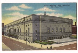 PUBLIC AUDITORIUM 14 Events Ballroom Theater CLEVELAND Ohio Postcard OH Linen - Picture 1 of 2