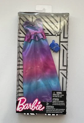 Brand New! Barbie 2017 Fashion Pack Purplish/Bluish Dress w/ Accessories - Image 1 of 2