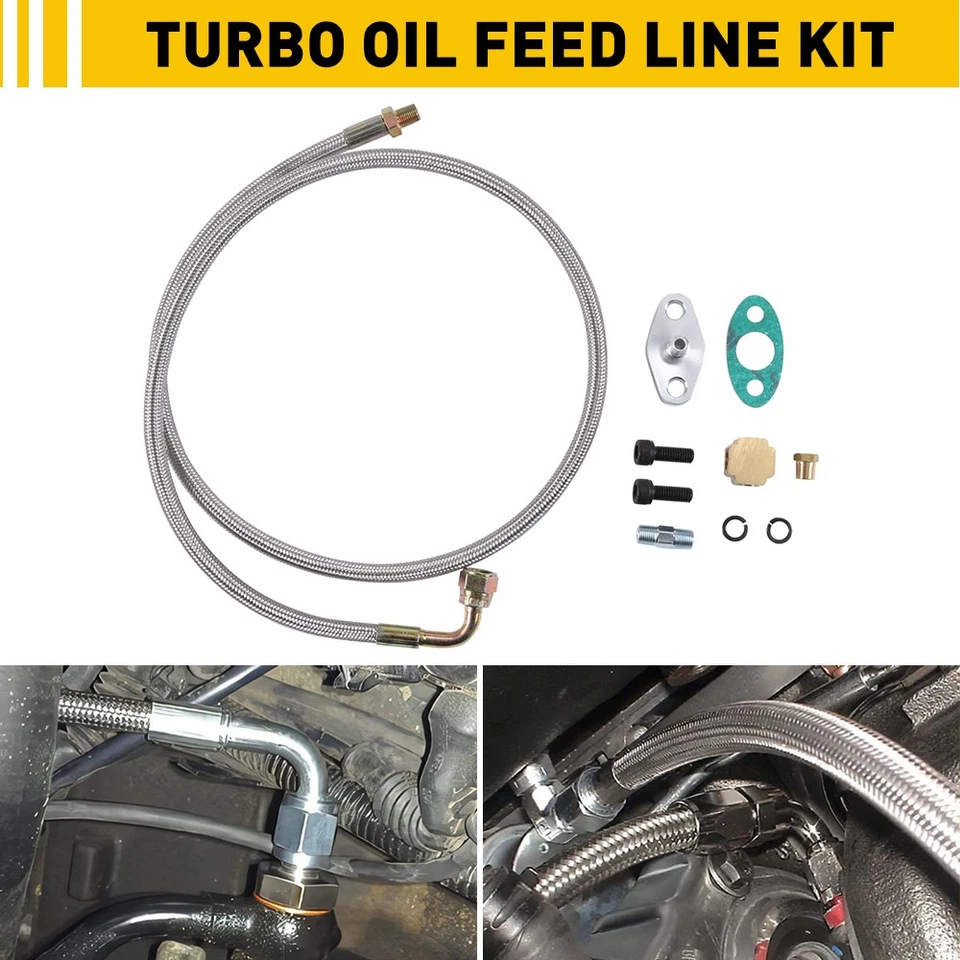 41" TURBO 90 GRAUS ÓLEO DE ALIMENTAÇÃO NPT LINE KIT 1/8 4AN T3 T4 T60 T61 T70 Universal - Imagem 1 de 4