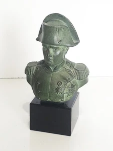 Busto de metal vintage de Napoleón Bonaparte sobre base de mármol 7" - Imagen 1 de 8