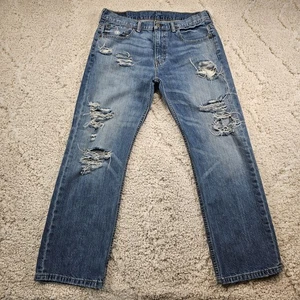 Jeans uomo Levis 569 larghi dritti invecchiati grunge baffi taglia 34x29,5 - Foto 1 di 17