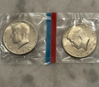 1974 P D Kennedy Commemorative Half Dollar - BU - Mint Cello - Image 1 of 3